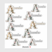 Art Nuevo Letter A Vinyl Name Stickers シール (シート)