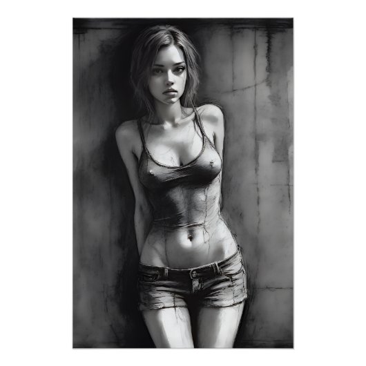 Art numérique, fille grunge ポスター (正面)