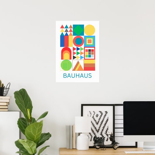 Art of Bauhaus Minimalist Modern Design ポスター (ホームオフィス)