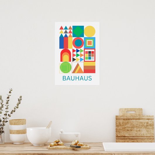 Art of Bauhaus Minimalist Modern Design ポスター (キッチン)