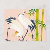 art of beautiful cranes in the bamboo thicket ポストカード (正面)