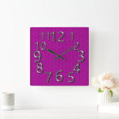 Art-Of-Time Magnificent Mauve Square スクエア壁時計 (ホーム)