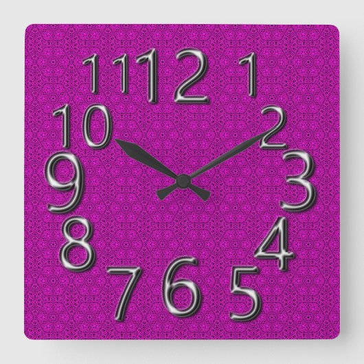 Art-Of-Time Magnificent Mauve Square スクエア壁時計 (正面)