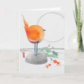 ART OF ZEN Water Color鳥アートカード サンキューカード (正面)