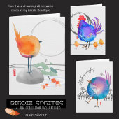 ART OF ZEN Water Color鳥アートカード サンキューカード