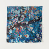 Art oil painting, cherry blossom flower, abstract, タペストリー (正面(横))