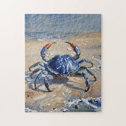 Art Oil Print of a Blue Crab ジグソーパズル (縦)