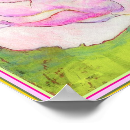 ART-ON-CANVAS: Peony Pink 12"x12" ポスター (角)