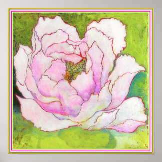 ART-ON-CANVAS: Peony Pink 12"x12" ポスター