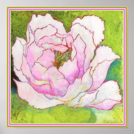 ART-ON-CANVAS: Peony Pink 12"x12" ポスター (正面)