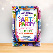 Art Painting Party Birthday Invitation 招待状