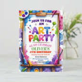 Art Painting Party Birthday Invitation 招待状 (スタンド正面)