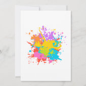 Art Party Birthday Colorful Rainbow Paint 招待状 (裏面)