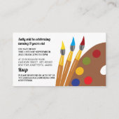 Art Party, Children's Birthday Party Ticket エンクロージャーカード (裏面)