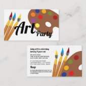 Art Party, Children's Birthday Party Ticket エンクロージャーカード (正面/裏面)