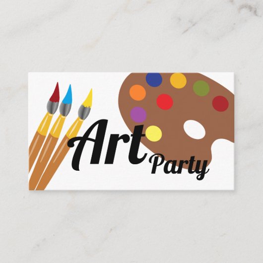 Art Party, Children's Birthday Party Ticket エンクロージャーカード (正面)