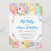 Art Party Painting Craft Birthday Invitation 招待状 (正面/裏面)
