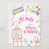 Art Party Painting Craft Birthday Party Invitation 招待状 (正面)