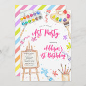 Art Party Painting Craft Birthday Party Invitation 招待状 (正面/裏面)