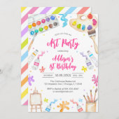 Art Party Painting Craft Birthday Party Invitation 招待状 (正面/裏面)