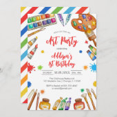 Art Party Painting Craft Birthday Party Invitation 招待状 (正面/裏面)