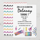 Art Party Painting Craft Party for girls  Invitati 招待状 (正面/裏面)