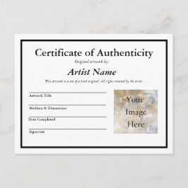 Art Photo Certificate of Authenticityの追加 ポストカード