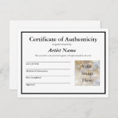 Art Photo Certificate of Authenticityの追加 ポストカード (正面/裏面)