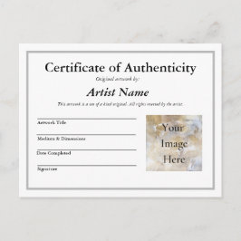 Art Photo Certificate of Authenticityの追加 ポストカード