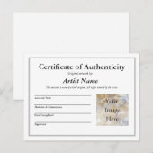 Art Photo Certificate of Authenticityの追加 ポストカード (正面/裏面)