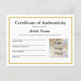 Art Photo Certificate of Authenticityの追加 ポストカード
