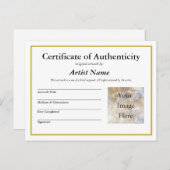 Art Photo Certificate of Authenticityの追加 ポストカード (正面/裏面)