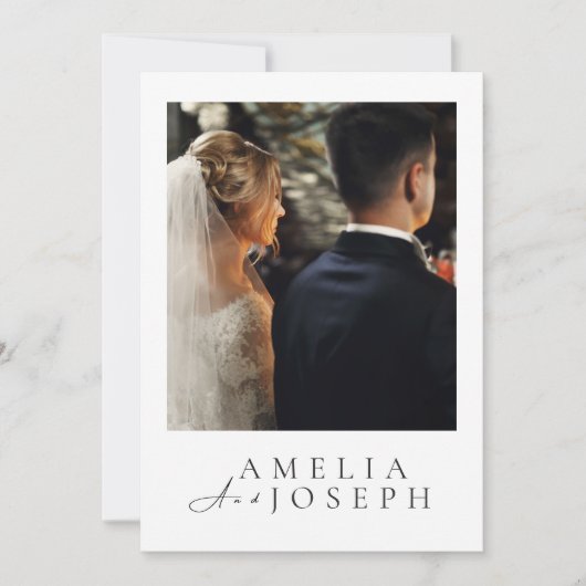 Art Photo Wedding Invite | Modern Minimalist 招待状 (正面)