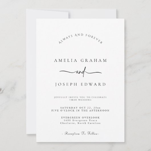 Art Photo Wedding Invite | Modern Minimalist 招待状 (裏面)