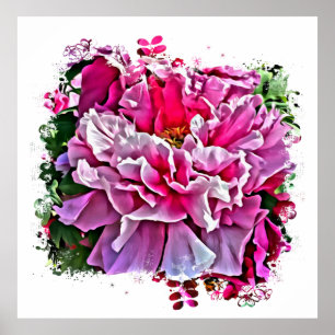 *~* Art Pink Peony Painting Artistic AR1 ポスター