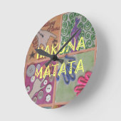 art.pngのHakuna Matataのかわいくすばらしい仕事 ラウンド壁時計 (傾斜)