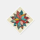 Art Poinsettia Patterns Collage Decompage スタンダードカクテルナプキン (角)