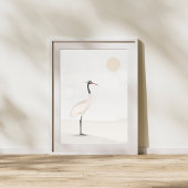 ART poster l Crane, minimalist, aesthetic, white,  ポスター