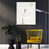 ART poster l Crane, minimalist, aesthetic, white,  ポスター