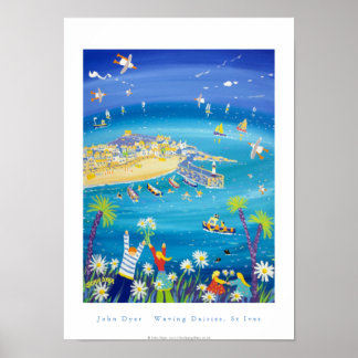 Art Poster: Waving Daisies, St Ives, Cornwall ポスター