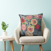 art quilt designed roses bouquet pillow with sunfl クッション (椅子)