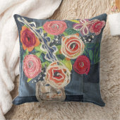 art quilt designed roses bouquet pillow with sunfl クッション (ブランケット)