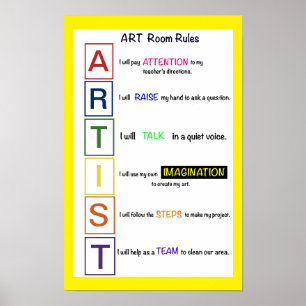 Art Roomのルール ポスター