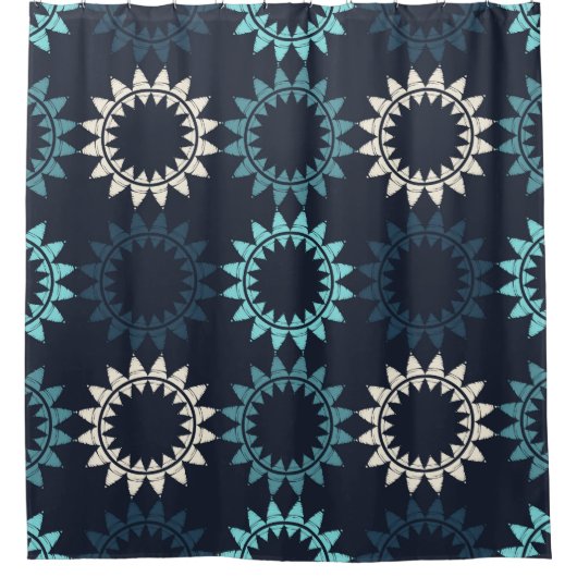 Art seamless pattern. Folk motif. Vintage geometri シャワーカーテン (正面)
