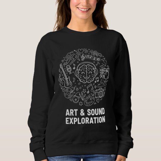 Art & Sound Exploration – Hand-Drawn Music and Art スウェットシャツ (正面)