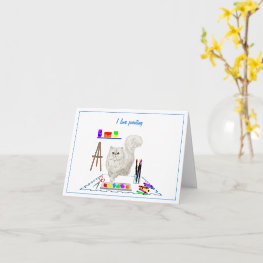 Art Studioに猫を作るグリーティングカードやギフト カード (黄色い花)