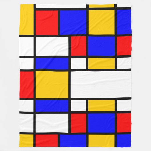 Art style Mondrian フリースブランケット (正面)