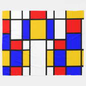 Art style Mondrian フリースブランケット (正面(横))