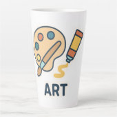 Art Subject – パレ絵を描ットとブラシ カフェラテマグ (正面)