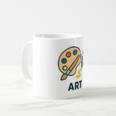 Art Subject – パレ絵を描ットとブラシ コーヒーマグカップ (正面左)